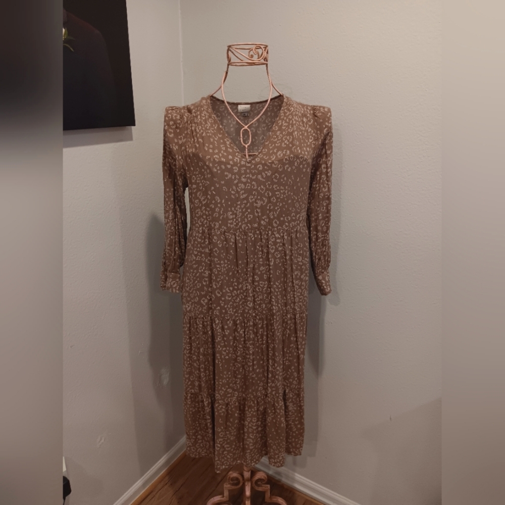 Brown Patterned Women's Dress